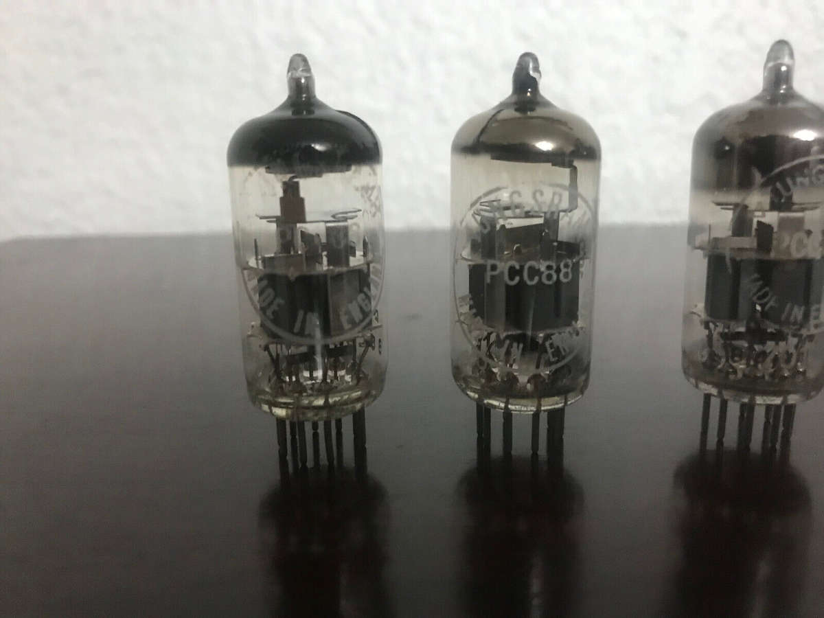 Tungsram NOS PCC88 ECC88 6DJ8 quad matched UK vacuum tubes original vintage