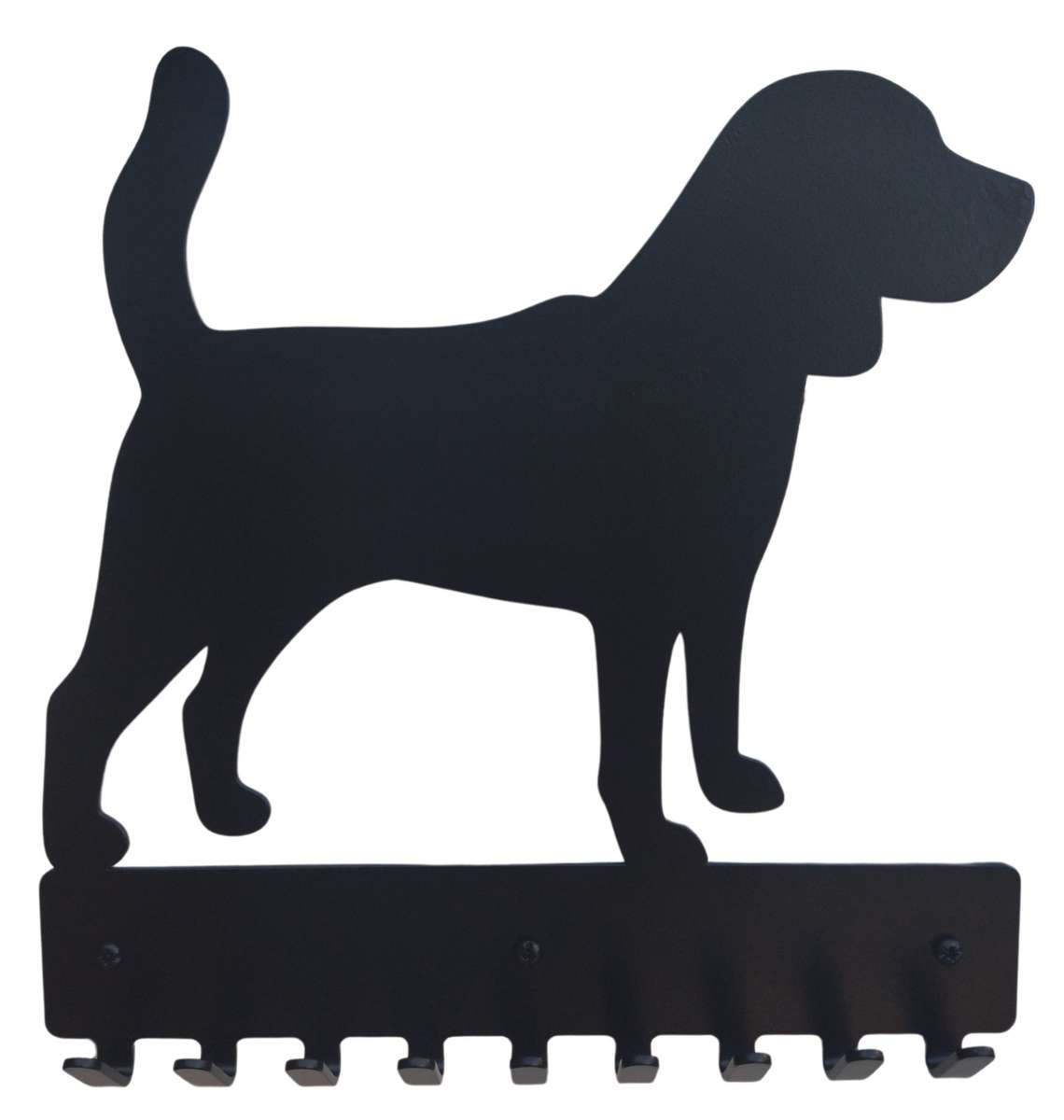 Eboy Steel Beagle Key Rack or Leash Hanger - 9 Hooks - Black
