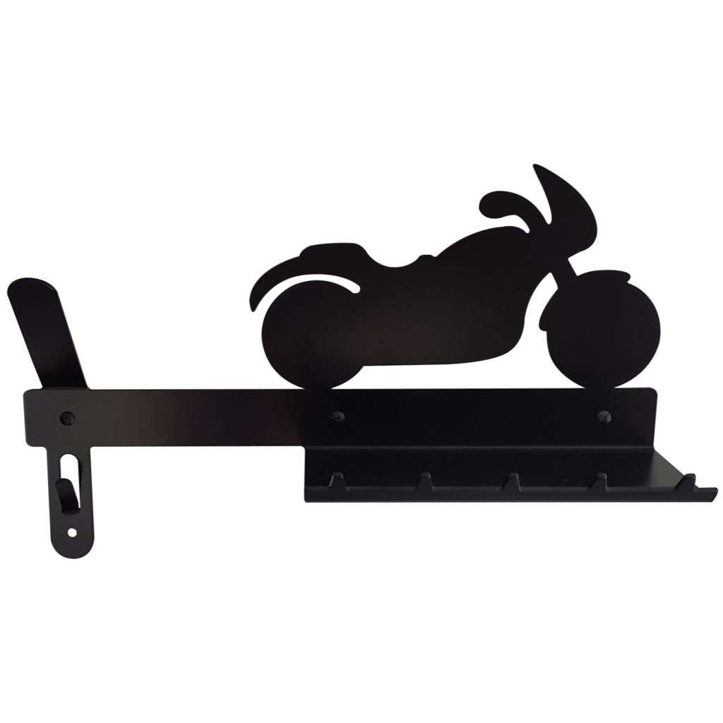 Eboy Steel Cruiser Helmet Holder with Jacket Hook, Keys Rack & Sunglasses Tray - Black