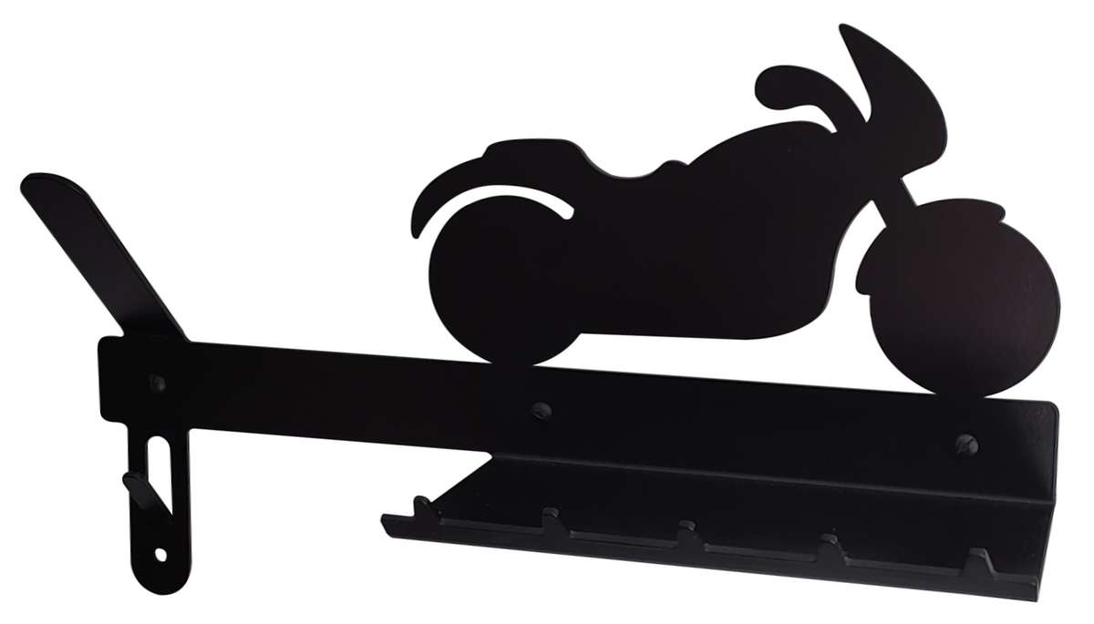 Eboy Steel Cruiser Helmet Holder with Jacket Hook, Keys Rack & Sunglasses Tray - Black