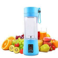 Portable Rechargeable Juice Blender- 2 blades Blue