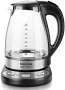 Taurus - 1.7 Litre 2200W Cordless Glass Digital Kettle - Black