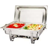 Leopard - 11 Litres Stainless Steel Double Tray Chaffing Dish - Food Warmer (READ THE DESCRIPTION)