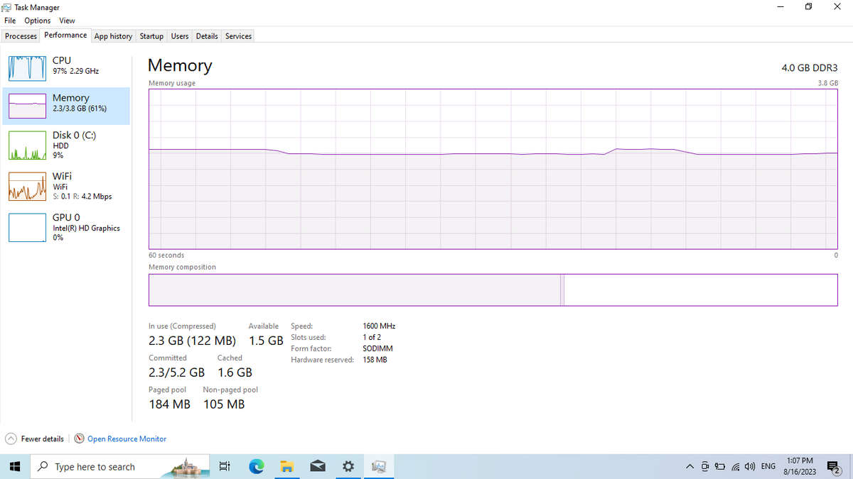 HP 250 G5 "Intel Celeron" 1.60GHz 4GB RAM 500GB HDD No Battery And Bright Spot Black