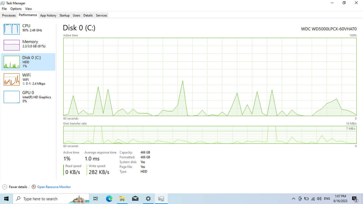 HP 250 G5 "Intel Celeron" 1.60GHz 4GB RAM 500GB HDD No Battery And Bright Spot Black