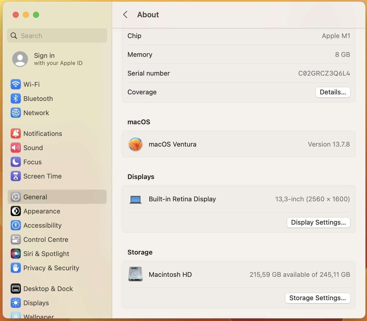 Apple Macbook Air "M1" 13-inch 8CPU/8GPU (2020) 8GB RAM 256GB SSD Space Grey (6 Month Warranty) ...
