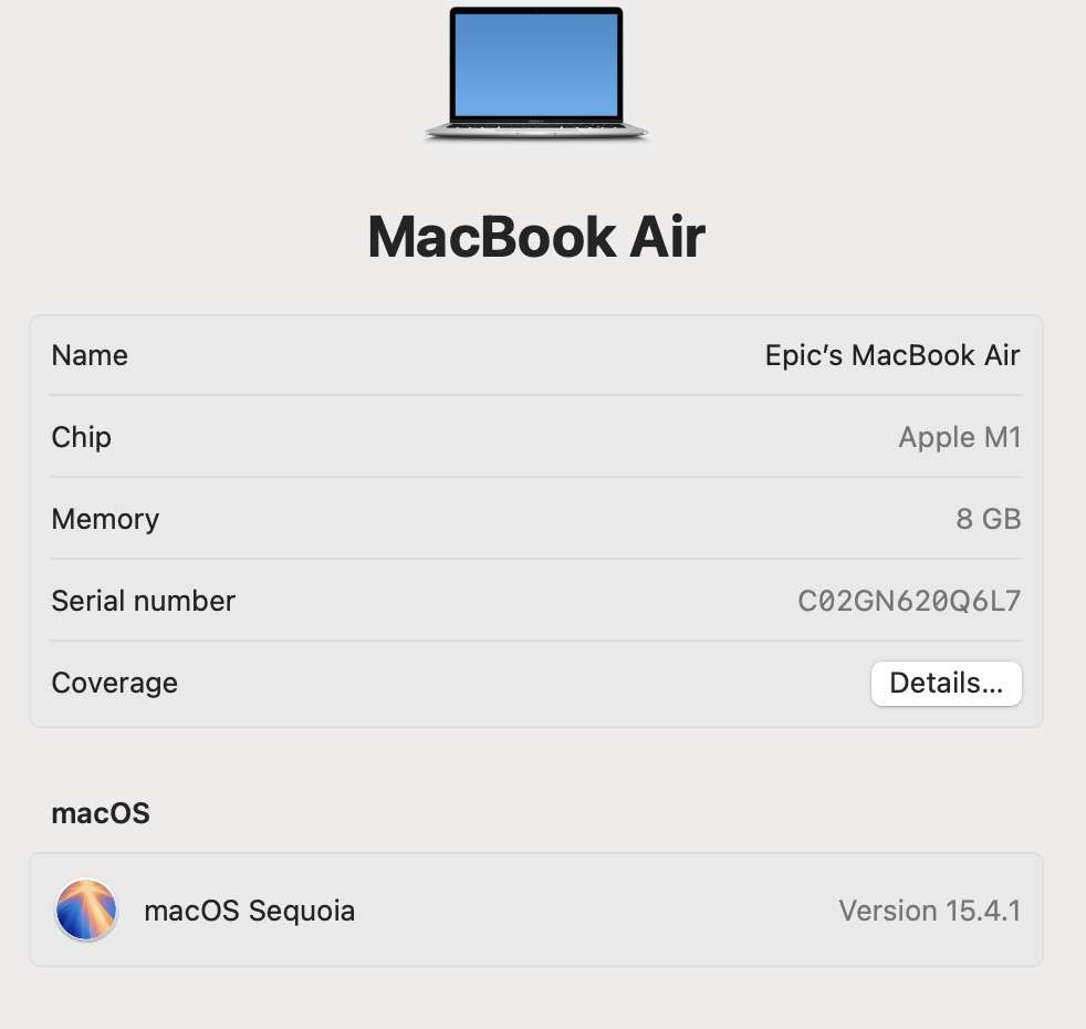 Apple MacBook Air M1 13-Inch 8 CPU/7 GPU (2020) 8GB RAM 256GB SSD Silver - (Grade B)