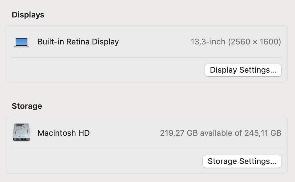 Apple MacBook Air M1 13-Inch 8 CPU/7 GPU (2020) 8GB RAM 256GB SSD Silver - (Grade B)