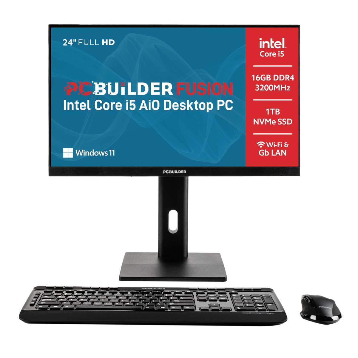 PCBuilder FUSION 24 Intel Core i5-14400 Windows 11 AiO Desktop PC - Unboxed