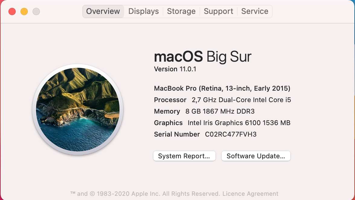 Apple MacBook Pro 13-Inch Core i5 2.7GHz (Early 2015) 8GB RAM 128GB SSD Silver  (Grade B)