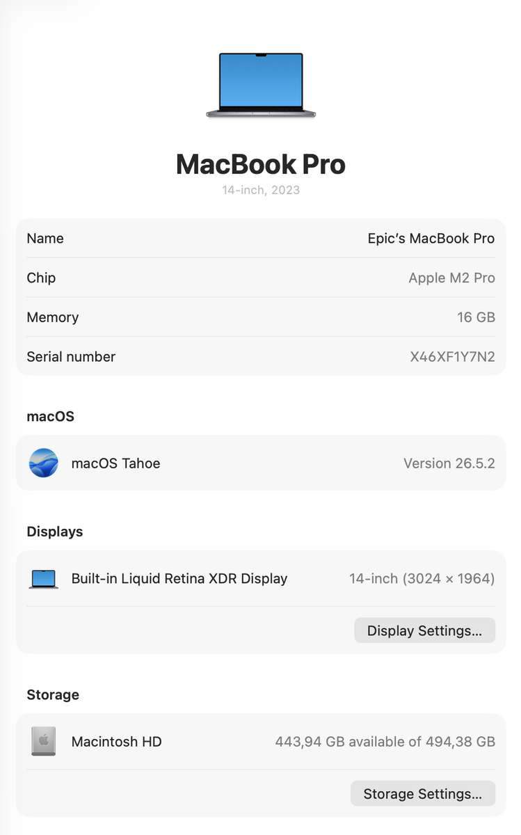 Apple MacBook Pro "M2 Pro" 14-Inch 10 CPU/16 GPU (2023) 16GB RAM 512GB SSD Space Gray (Condition:...