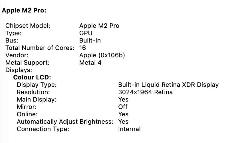 Apple MacBook Pro "M2 Pro" 14-Inch 10 CPU/16 GPU (2023) 16GB RAM 512GB SSD Space Gray (Condition:...