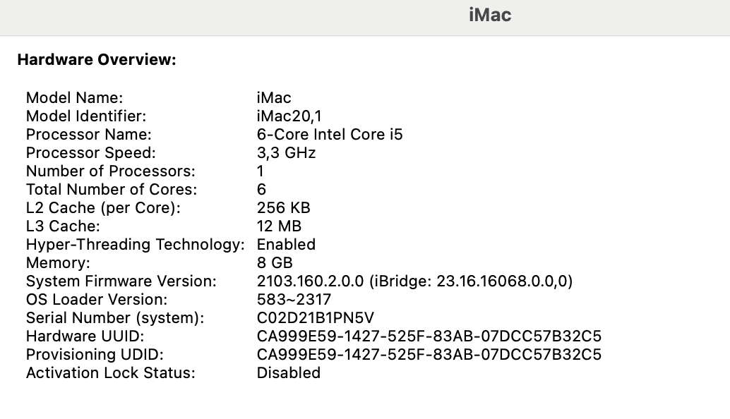 Apple iMac 27-Inch "Core i5" (5K, 2020) 3.3GHz 8GB RAM 512GB SSD Silver + Magic Keyboard + Magic ...