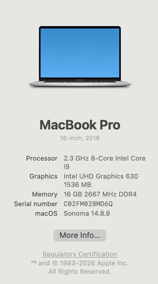 Apple MacBook Pro 16-inch "Core i9" (Touchbar/2019) 2.3GHz 16GB RAM 1TB SSD Silver (Condition: Good)