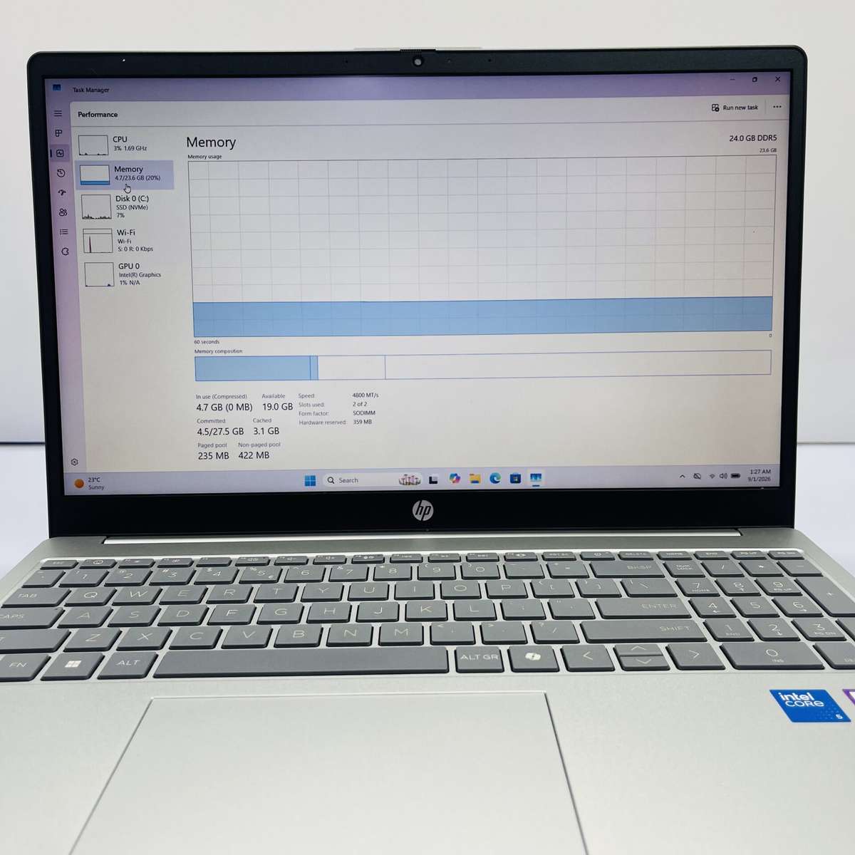 HP 15-fd0148ni "Core 5 120U" 1.40GHz 24GB RAM 512GB SSD Natural Silver (Condition: Good)