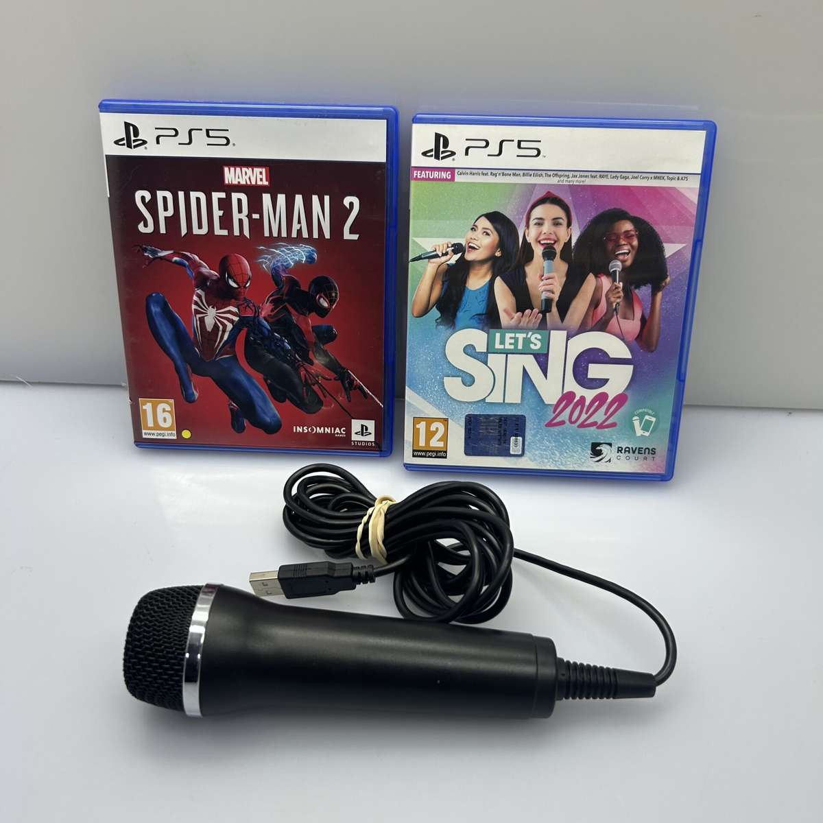 Sony PlayStation 5 Disc Edition 825GB White + 2 Games And Mic + HDMI + Power Cable (Condition: Good)