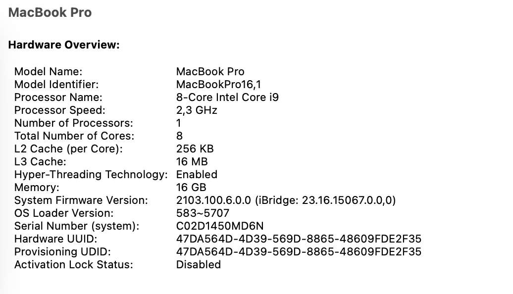 Apple MacBook Pro 16-inch "Core i9" (Touchbar/2019) 2.3GHz 16GB RAM 1TB SSD Space Grey (Condition...