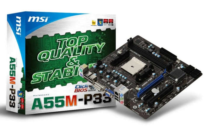 MSI AMD A55M-P33 Socket FM1 MATX Mainboard