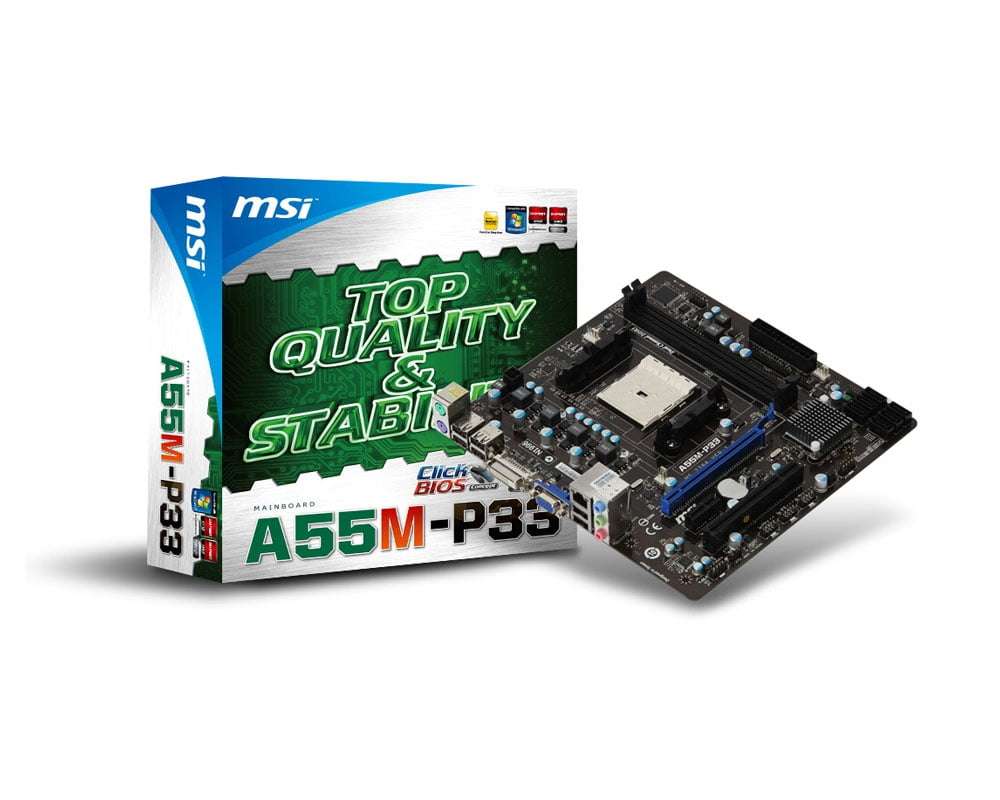 MSI AMD A55M-P33 Socket FM1 MATX Mainboard