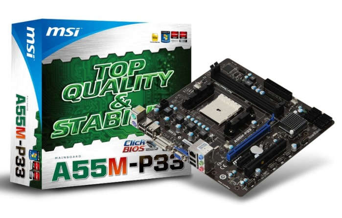 MSI AMD A55M-P33 Socket FM1 MATX Mainboard