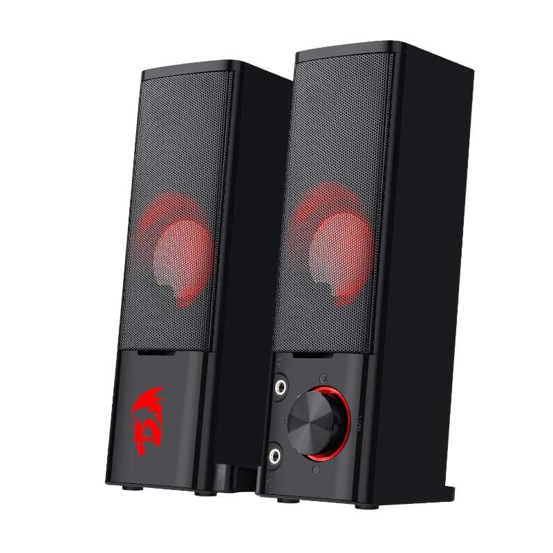 REDRAGON 2.0 Sound Bar ORPHEUS 2x3W 3.5mm RED LED Gaming Speaker - Black