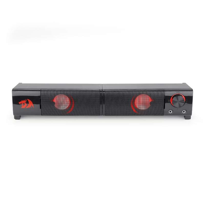REDRAGON 2.0 Sound Bar ORPHEUS 2x3W 3.5mm RED LED Gaming Speaker - Black