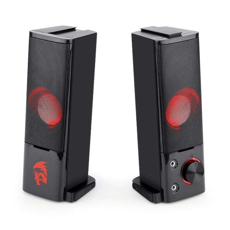REDRAGON 2.0 Sound Bar ORPHEUS 2x3W 3.5mm RED LED Gaming Speaker - Black