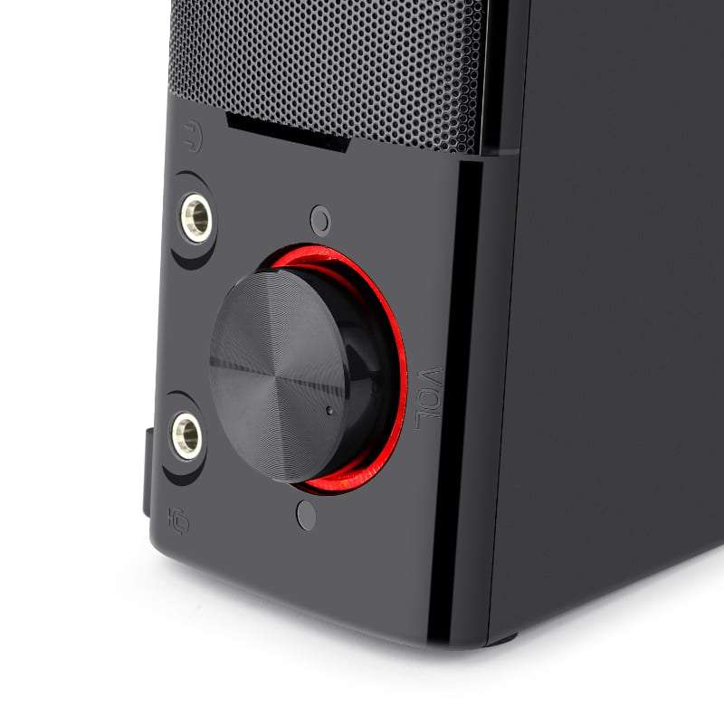 REDRAGON 2.0 Sound Bar ORPHEUS 2x3W 3.5mm RED LED Gaming Speaker - Black