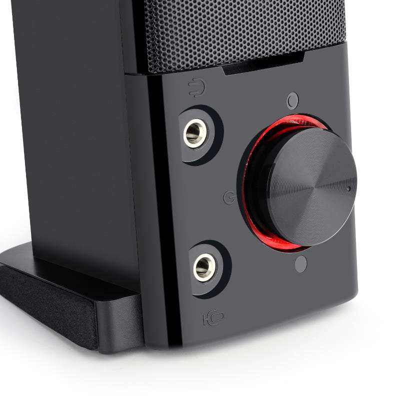 REDRAGON 2.0 Sound Bar ORPHEUS 2x3W 3.5mm RED LED Gaming Speaker - Black