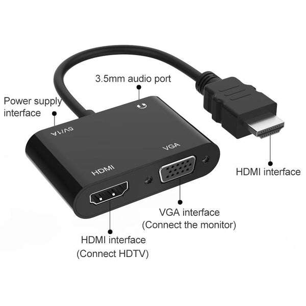 HDMI to HDMI + VGA Adapter