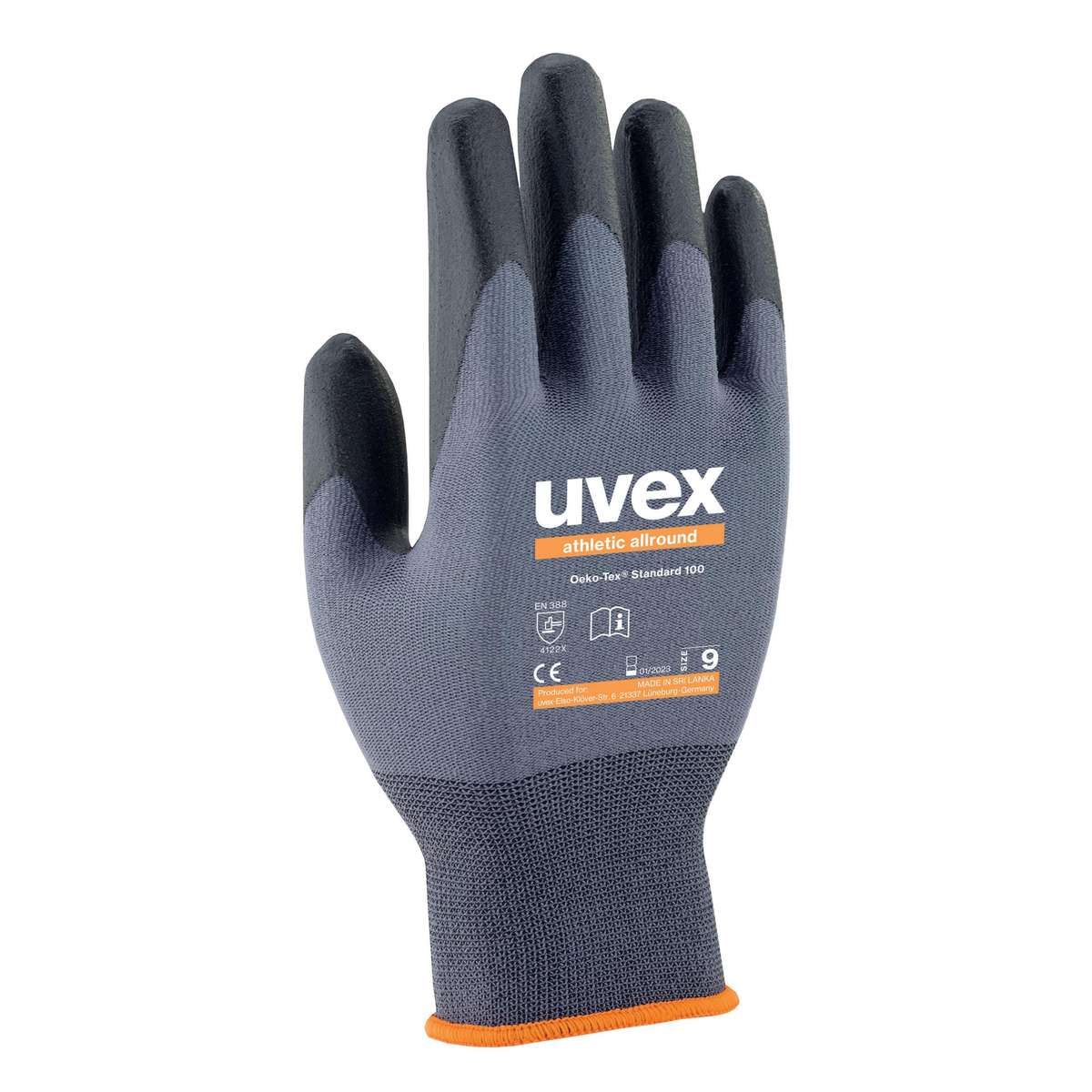 uvex athletic allround safety gloves - Grey - 08