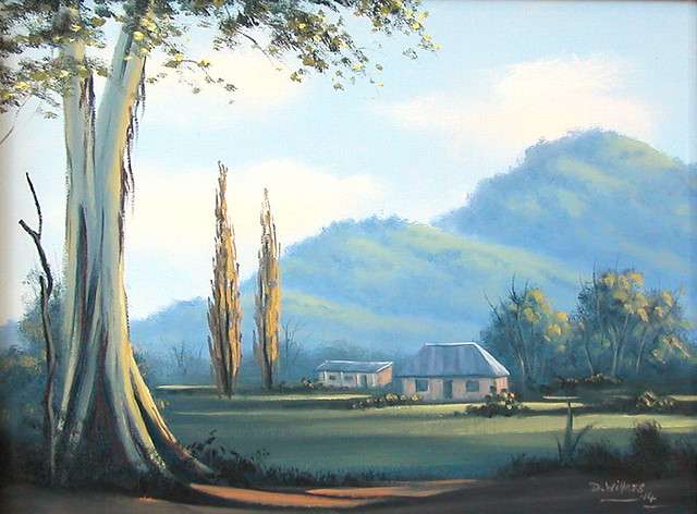 DANE WILLERS Original Oil: My Valley.From The Artist's Private Collection. Value  = R 7000.00