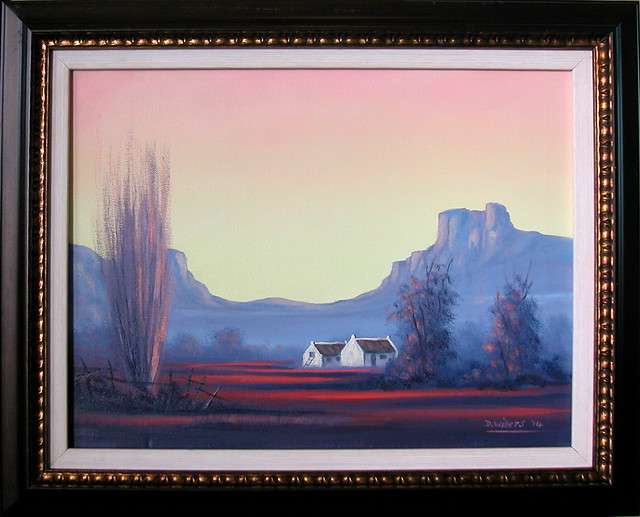 DANE WILLERS Original Oil: Winelands Dawn. FRAMED !! Gallery Price: R4800.00