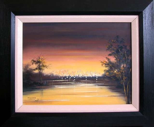 DANE WILLERS Original Oil: City Lights. FRAMED !!! Gallery Price: R4500.00