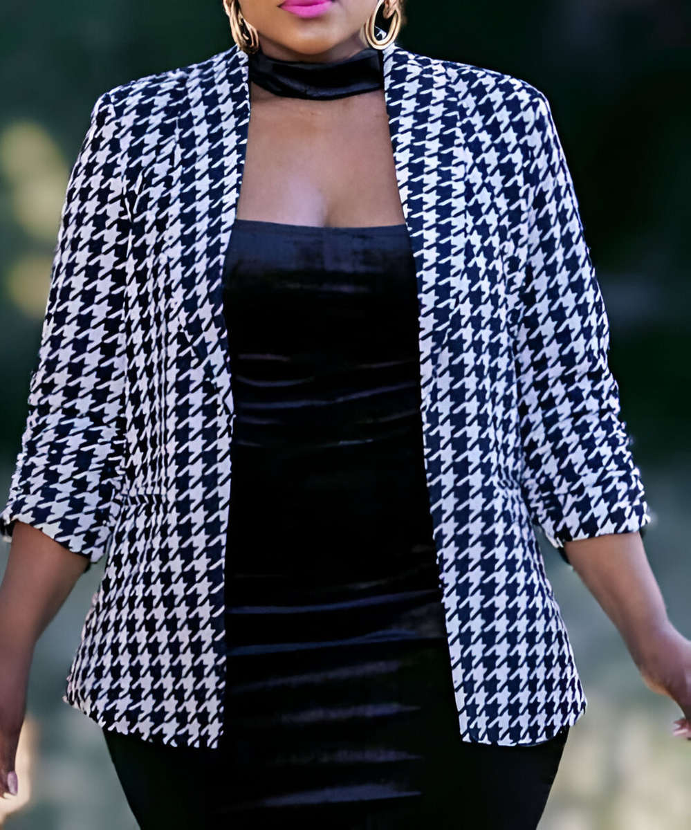 Elegant Houndstooth Jacket