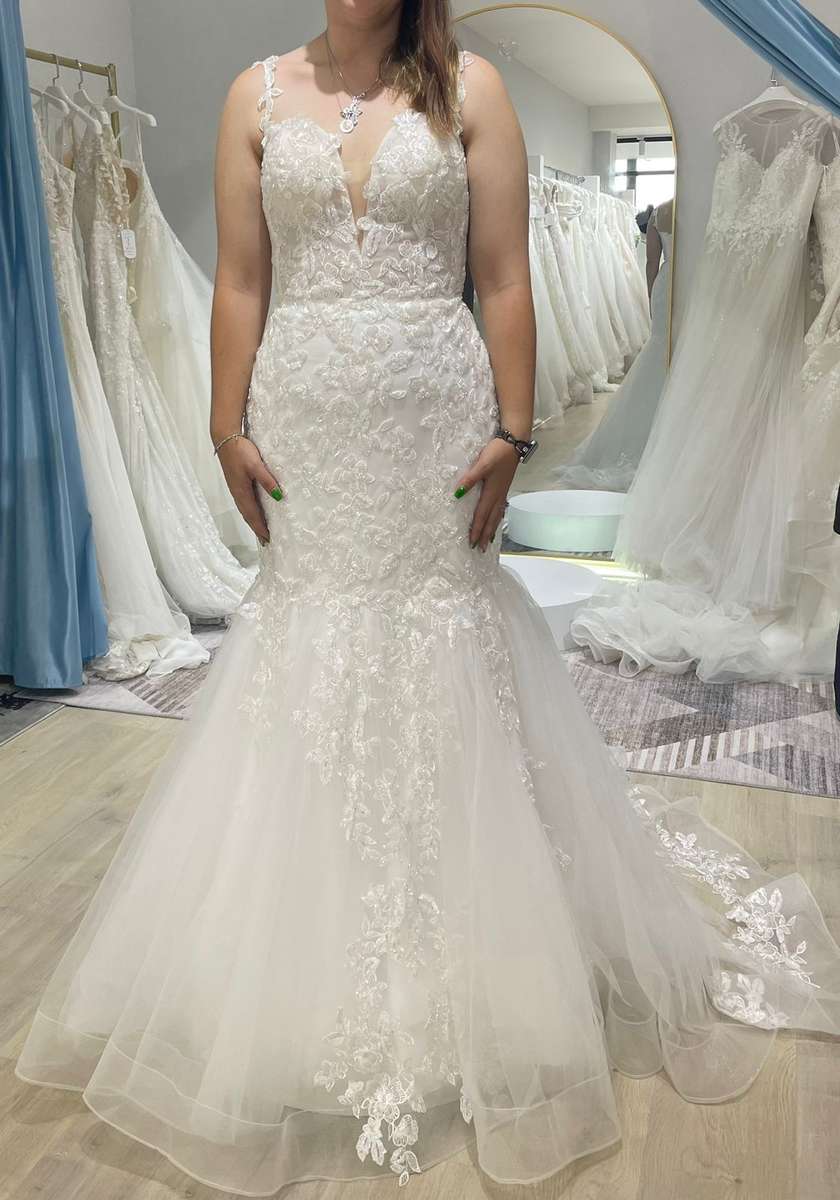 Brooklyn , mermaid with lace detail and lace up closure.