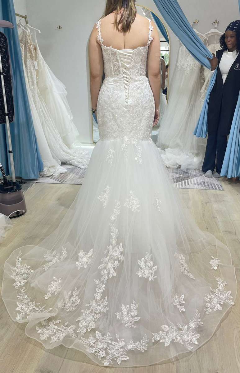 Brooklyn , mermaid with lace detail and lace up closure.
