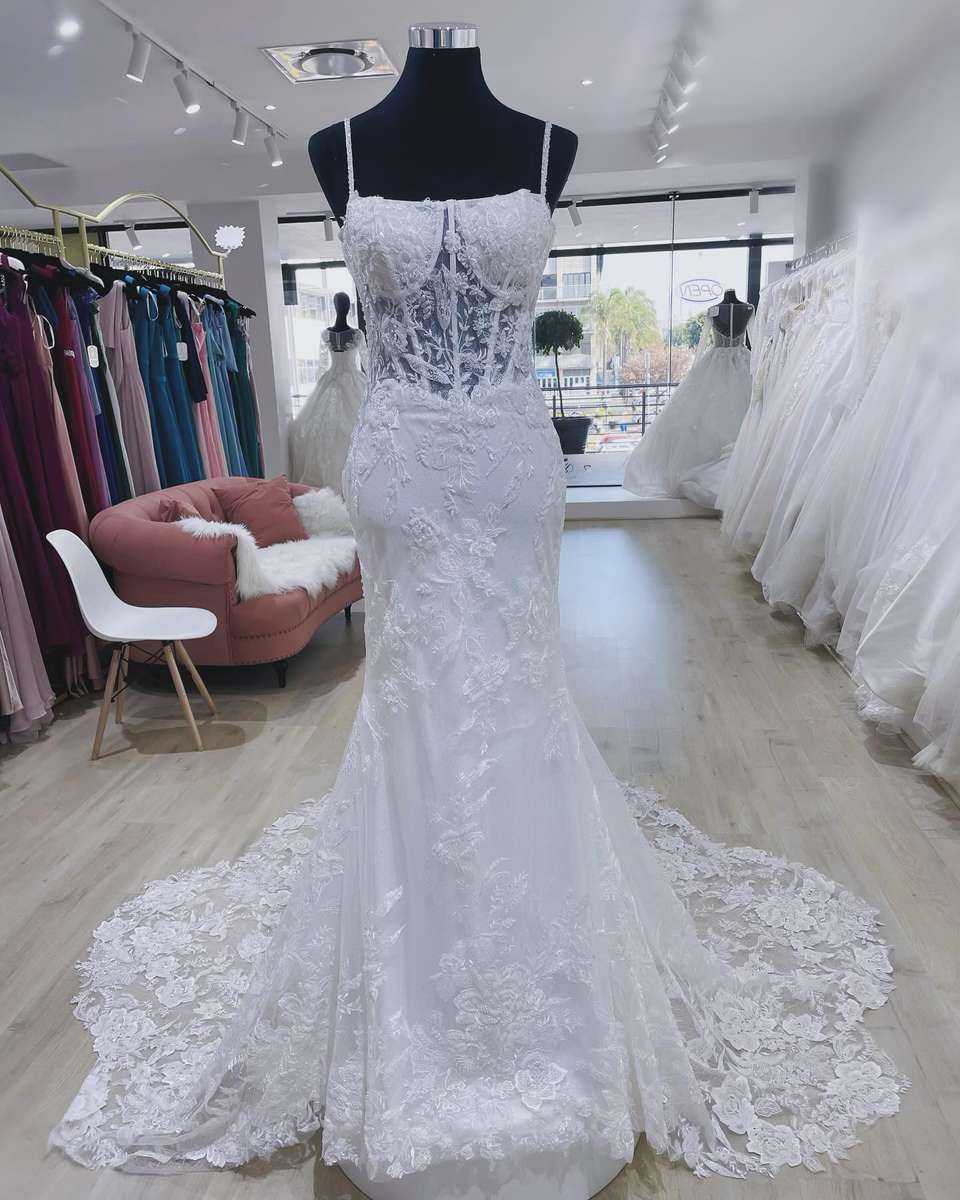 Cherish , Sparkling beaded mermaid wedding dress.