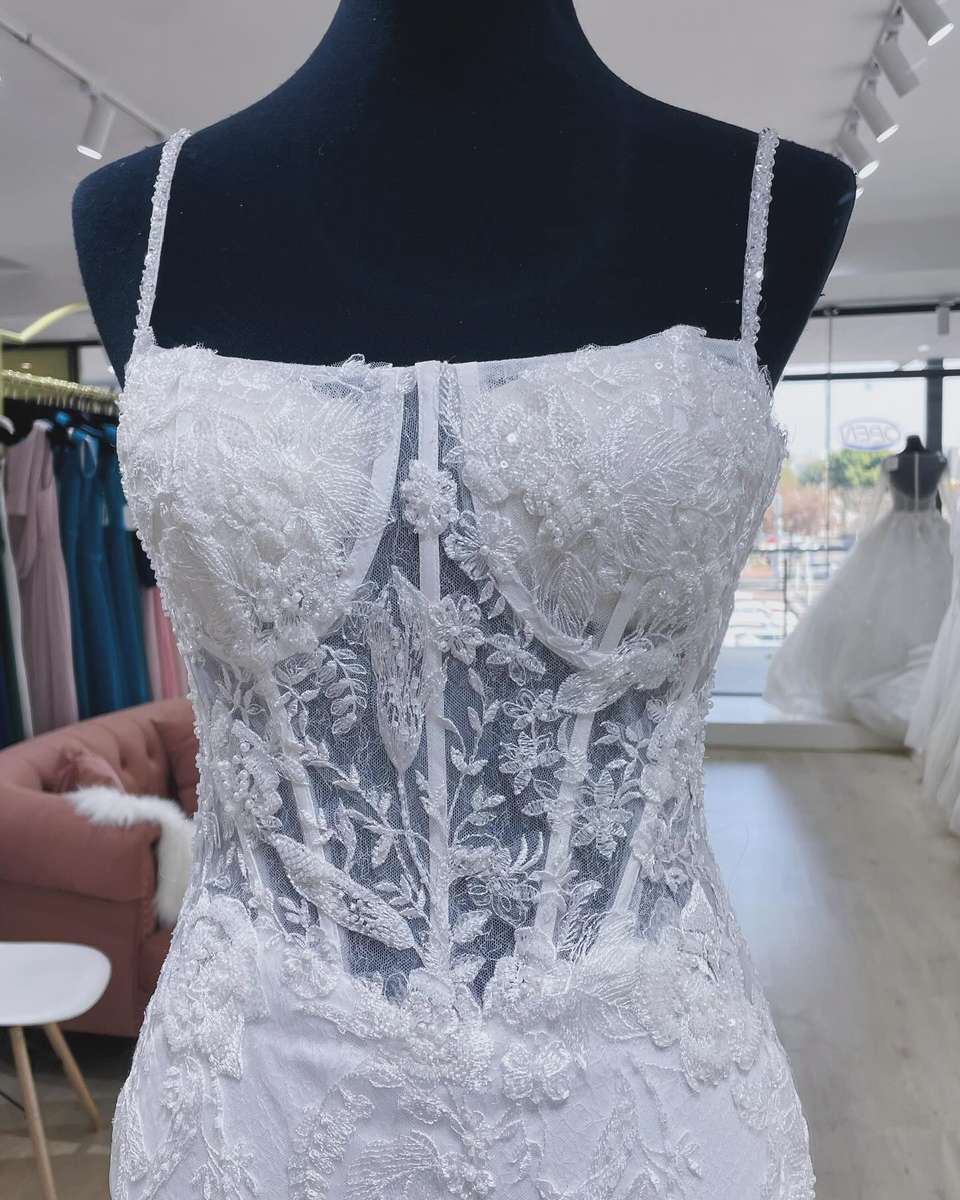 Cherish , Sparkling beaded mermaid wedding dress.