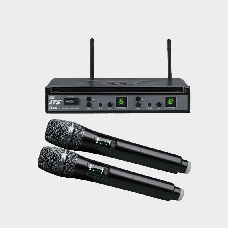 JTS E-7Du/E-7TH x2 DUAL HANDHELD MICROPHONE DIVERSITY UHF 614-650MHz