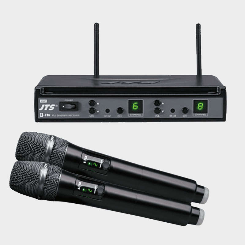 JTS E-7Du/E-7TH x2 DUAL HANDHELD MICROPHONE DIVERSITY UHF 614-650MHz