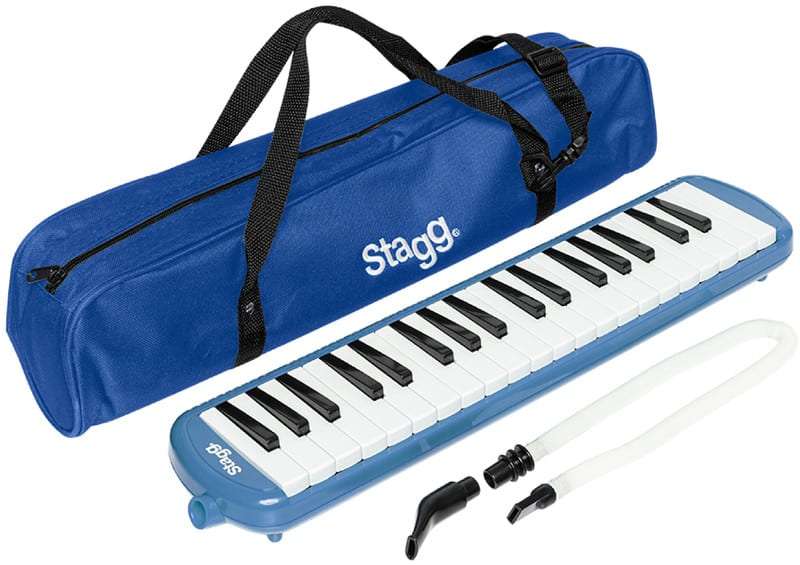 Stagg Blue Plastic Melodica with 37 keys and Black Bag