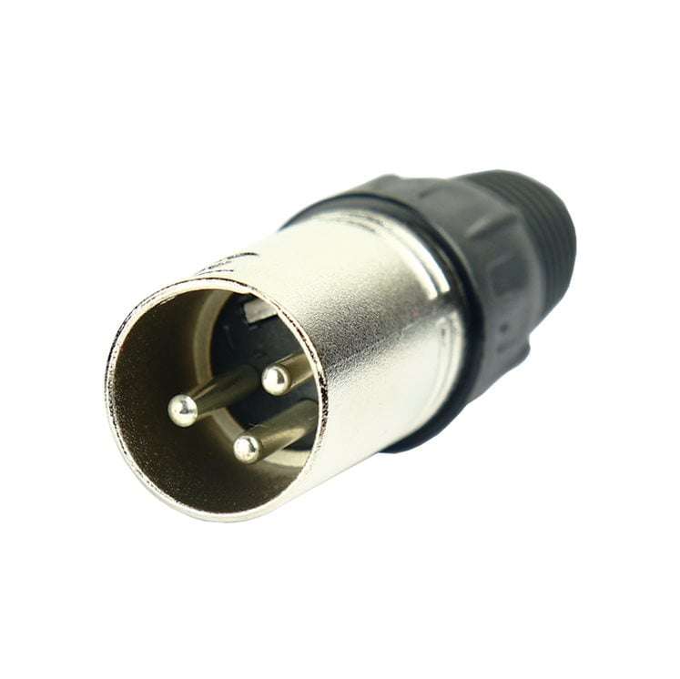 Tecnix Male 3-Pin XLR Connector Silver Chassis