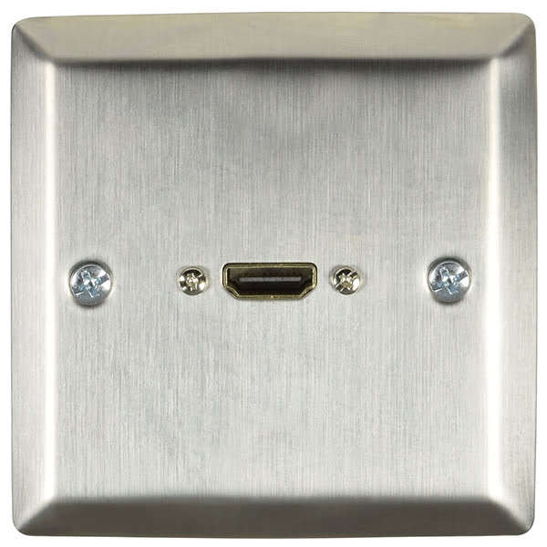 Avlink - HDMI STEEL WALLPLATE WITH FEMALE TAIL