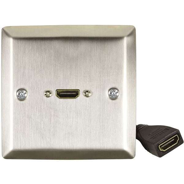 Avlink - HDMI STEEL WALLPLATE WITH FEMALE TAIL
