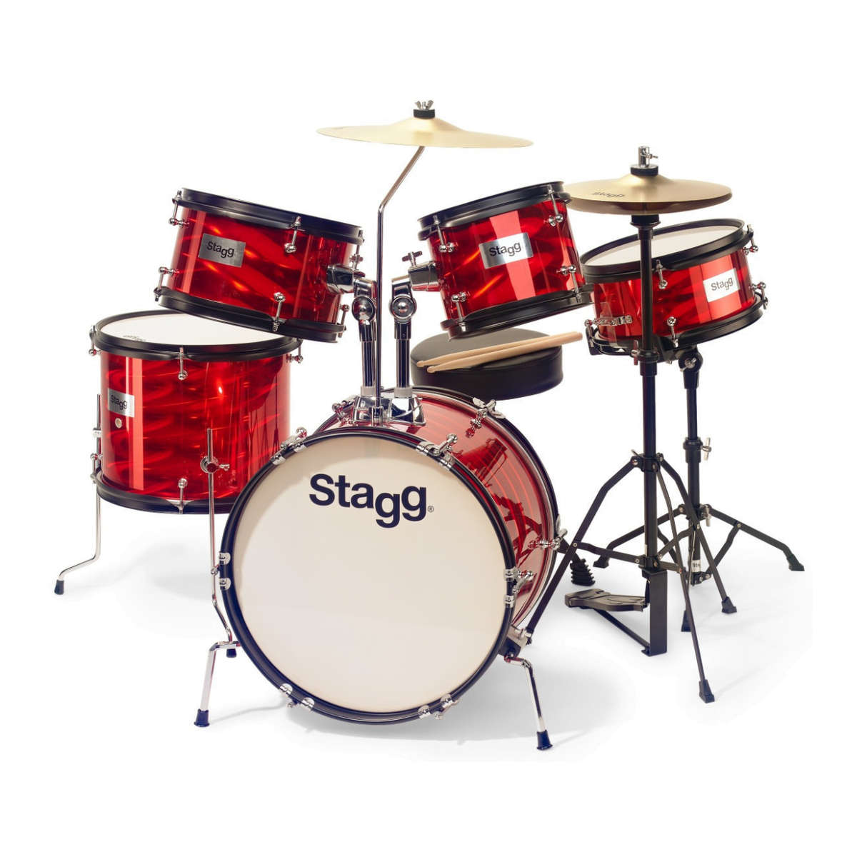 Stagg 5PC 16" Junior Drum Set + HW/Throne