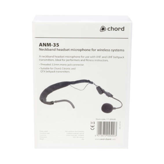 CHORD ANM-35 NECKBAND MICROPHONE BLACK 3.5mm