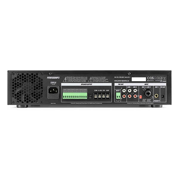 PDM PDW500MP3 100V MIXER AMPLIFIER 400W USB/SD/BT/FM 6 ZONE