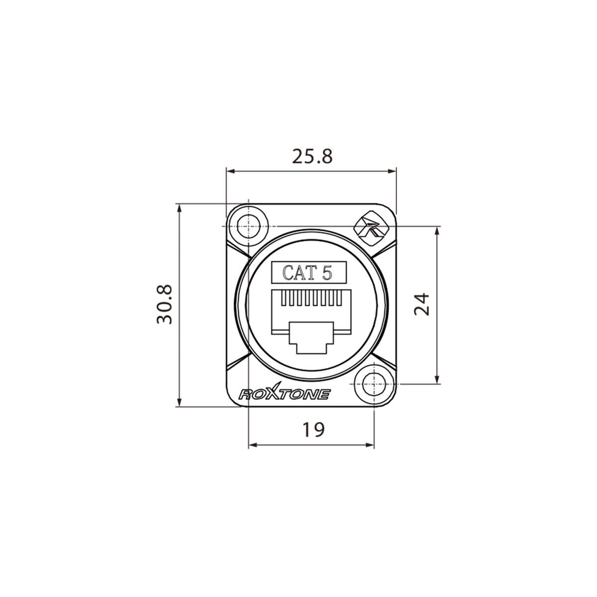 ROXTONE CONNECTOR RJ45 CHASSIS MOUNT CAT5