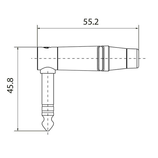 ROXTONE CONNECTOR 3.5mm STEREO MALE INLINE RIGHT ANGLE